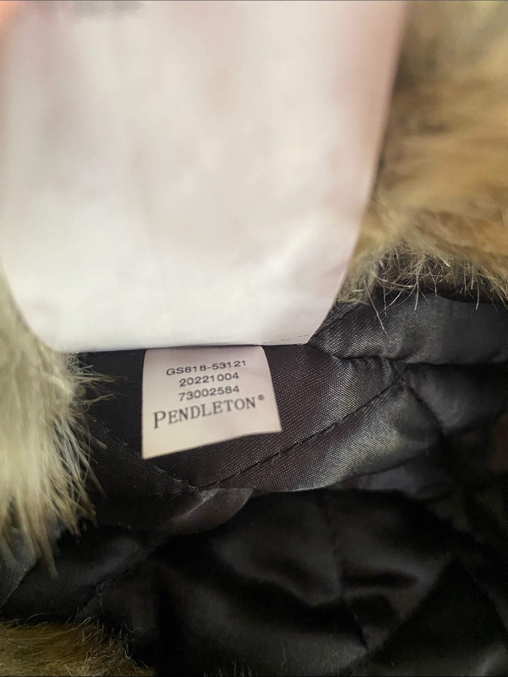 Pendleton Wool Trapper Hat Buffalo Western Faux Fur Ear Flaps Medium - Picture 7 of 11
